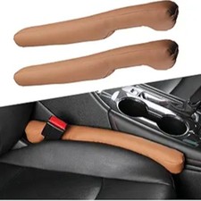 2 PCS Car Seat Gap Filler, Seat Blocker Organizer Fill The Gap Between Brown