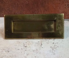 Vintage Brass Letter Box 22x9cm 680g Front Door Patina 