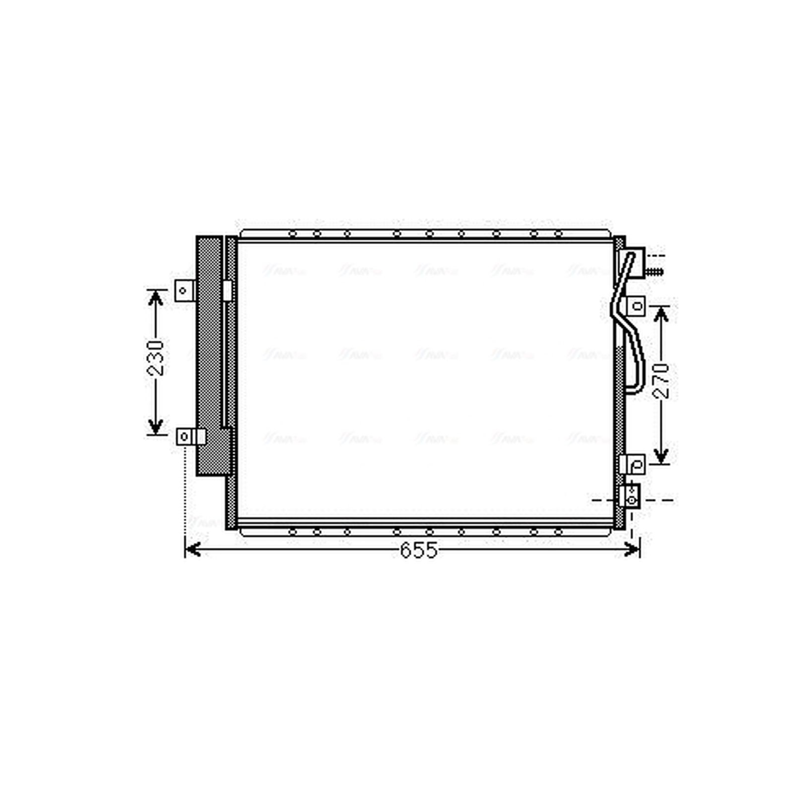 Fits AVA KA5123D KIA SORENTO AIR CONDITIONING RADIATOR (2003) 2.5 CRDI - Image 2