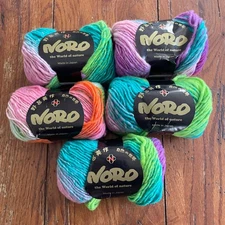 Noro Kureyon Yarn 100% Wool Color 319 Lot J Aran Weight Lot 5