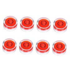 8pcs Circular Bubble Spirit Level Mini Round, 15x8mm Red/Black