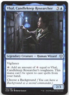 Vhal, Candlekeep Researcher U Commander Legends: Battle for Baldur's Gate 102 NM