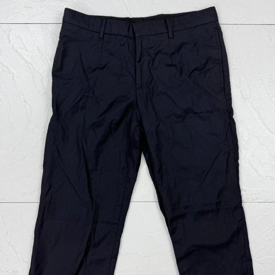 Pantalón Burberry azul marino con corte ajustado 30X30 100% lana hecho en Italia Foto 2 de 4