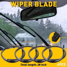 4PCS Universal 28" Car Bus Silicone Frameless Windshield Wiper Blade Refills UK