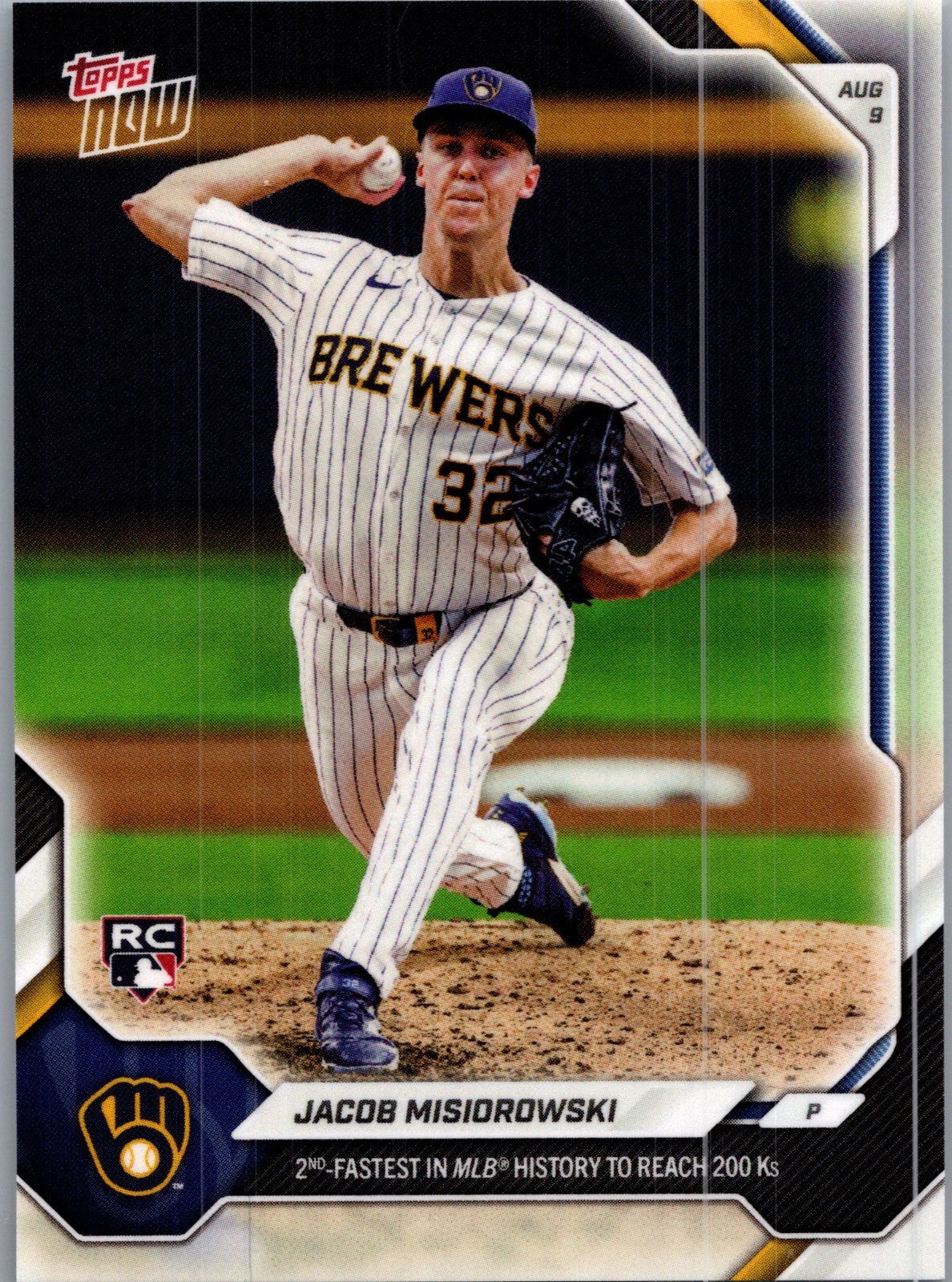 2026 Topps Now Jacob Misiorowski #543 200 K's RC Rookie Milwaukee Brewers