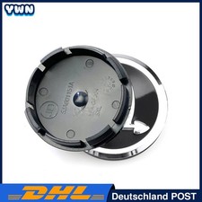 4x 56mm Felgenkappen für SKODAs Schwarz Silber Nabendeckel