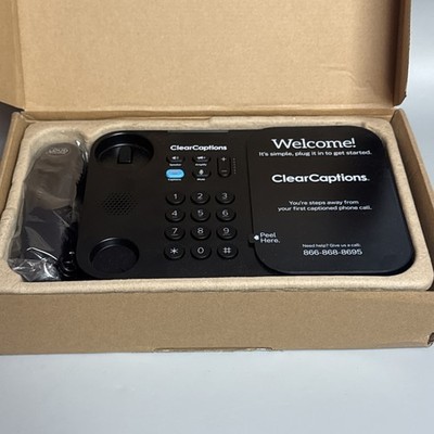 Clear Captions Blue Telephone For Hearing Impaired Amplified Captioning Phone