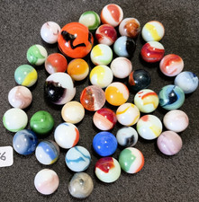 Lot of 40 Mix of Makers Glass Marbles  lot 256 