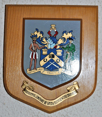 Worshipful Company of Gold & Silber Draht Schubladen Plakette Schild Lackierung