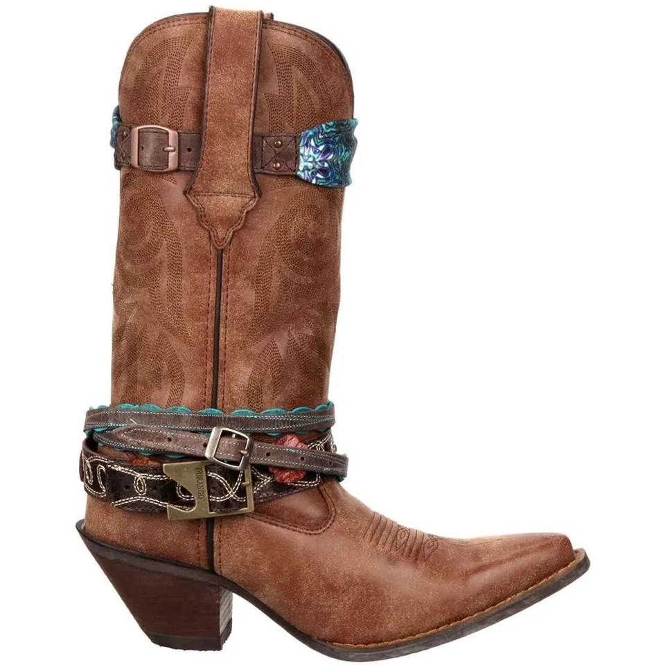 Durango  Botas de Vaquero de Correas de Cuero Crush para Mujer (FS11721) - Imagen 3 de 4