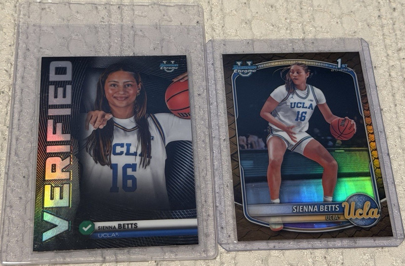 Topps Bowman Chrome Sienna Betts UCLA 2 Card Lot 2025 1st Bowman Refractor