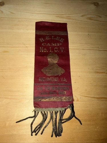 UCV United Confederate Veterans Reunion Ribbon R.E. Lee Camp No. 1 - June 1887