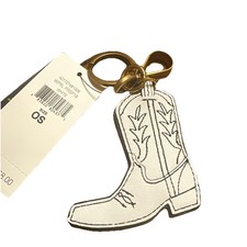 polo ralph lauren Key Chain Leather bag charm White With Box