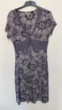 Rocha John Rocha Navy White Lace Print Stretch Midi Dress UK 14 SKU 2253