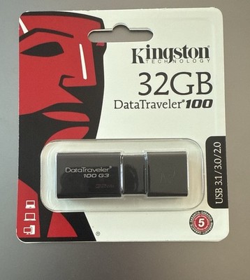 USB DRIVES Kingston Digital 32GB 100 G3 USB 3.0 DataTraveler. BRAND NEW