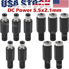 100Pcs DC Connector 2.1*5.5mm Power Jack Plugs  DC Power Conector Male & Female