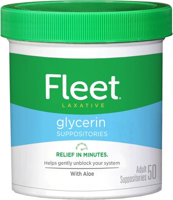 Fleet Laxative Glycerin Suppositories for Adult 50 Count (Pack of 1) 