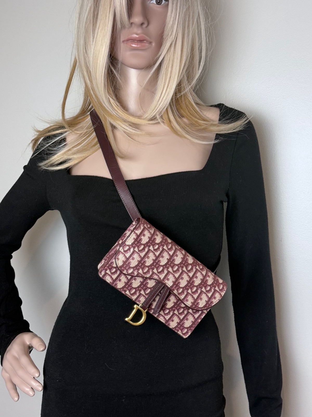 Christian Dior Oblique Saddle Bordeaux Belt Bag Clutch EBAY LIVE image 4