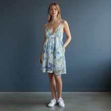 Abercrombie Pastel Babydoll Mini Dress Small Tall Cottagecore Coastal Sundr NWT