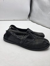 Skechers BOBS Shoes Womens Size 8 Black Slip On Canvas Flats SN 33738 BBK