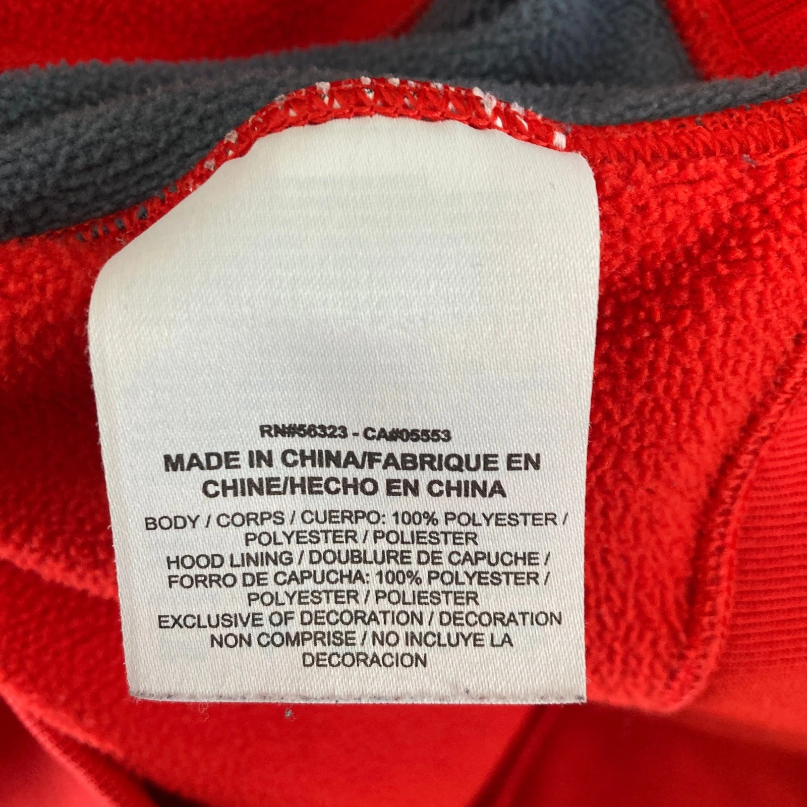 VETEMENTS nike center swoosh felpa con cappuccio ragazzo taglia media rosso grigio unisex