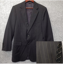 Brooks Brothers 1818 Madison Blazer Men 34R Black Pinstripe Wool USA Made Jacket