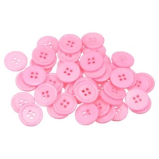 80pcs 32L Sewing Buttons 3/4" Resin Round Flat 4-Hole Craft Buttons, Pink