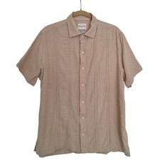 Scotch  Soda Men's Beige Button Up Linen Shirt Size L/G/G