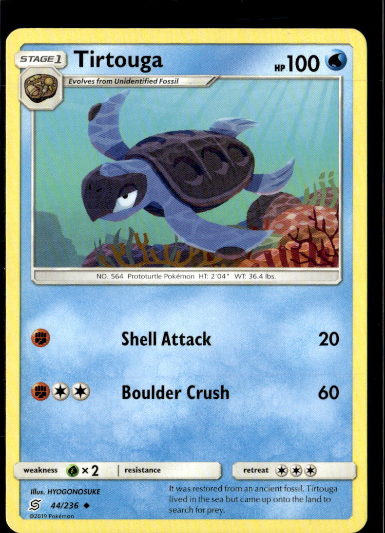 Pokemon Tirtouga 44/236 Unified Minds Non Holo Uncommon 2 Card Lot