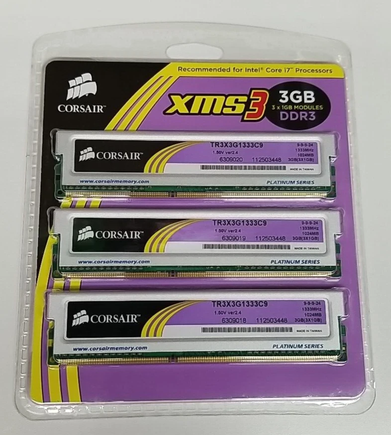 Corsair XMS 3 GB DIMM 1600 MHz DDR3 Memory (TR3X6G1600C9) - Image 2 of 4