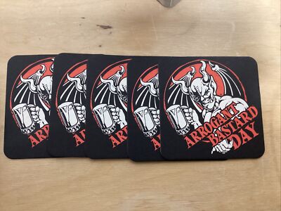 5x Beer Coaster ~ STONE Brewing Arrogant Bastard Day ~ Who Deemed You Worthy?