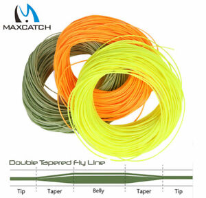 Maxcatch Double Taper Fly Line DT1/2/3/4/5/6/7/8F 100FT Fly Fishing Floating 