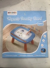 Kikidex Magnetic Drawing Board Doodle Pad Learning Educational Toys Light Blue