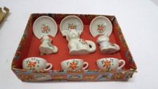 Vintage Scottie Dog TeaPot, Creamer and Sugar with 3 Cups and Saucers