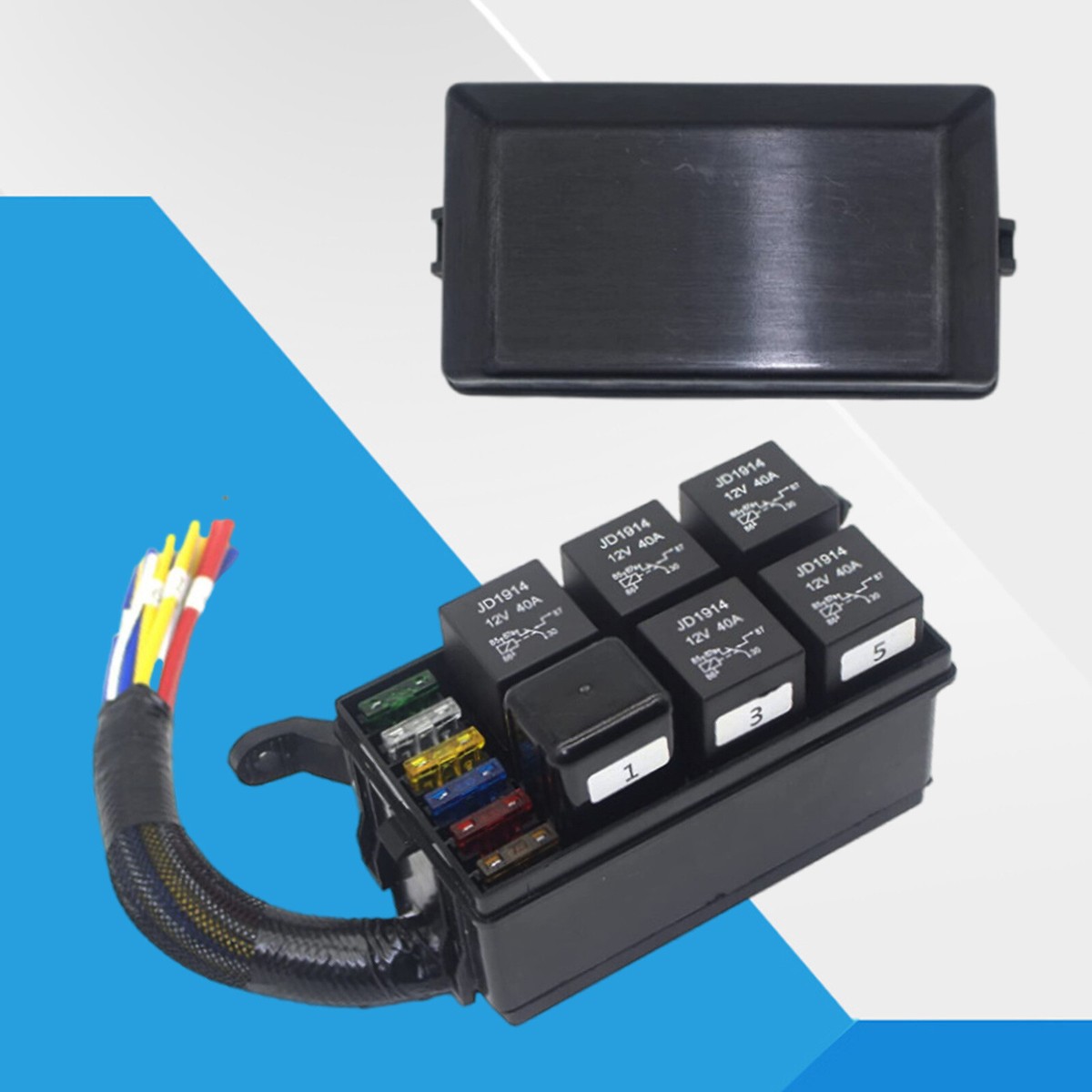 Boîte à Fusibles KAOLALI 12V - 12 Voies Avec LED - Pour Voiture, Bateau, Camping-Car - Sécurité Renforcée