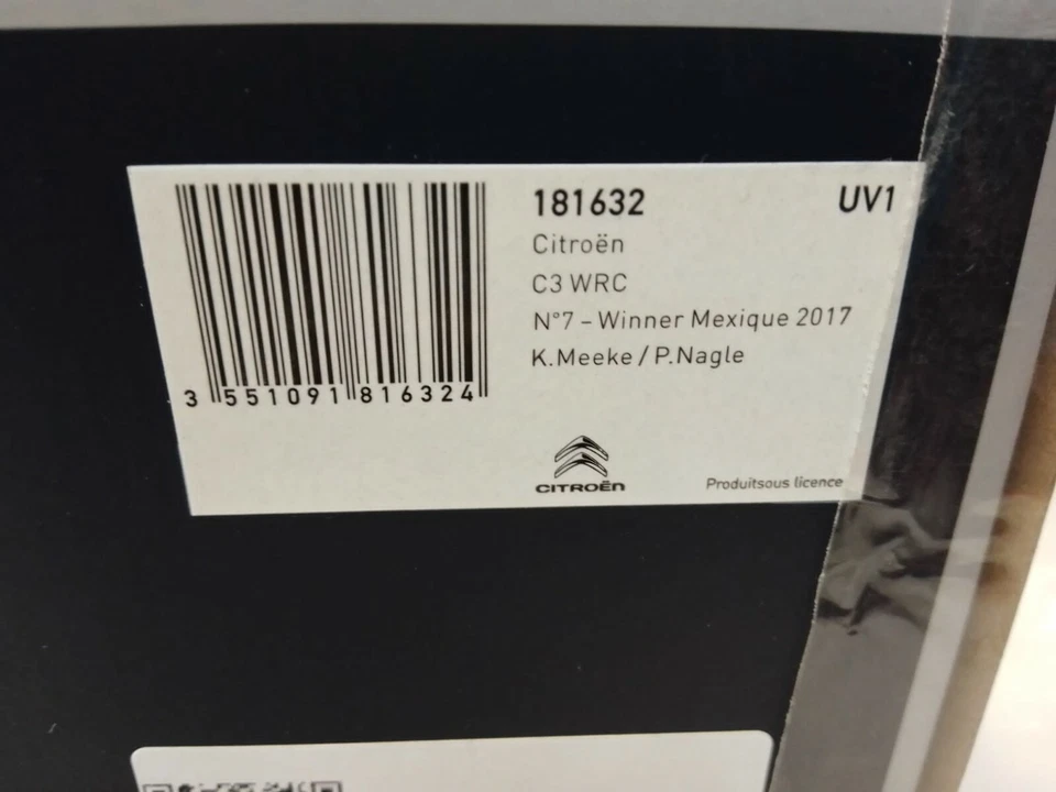 Norev Citroen C3 WRC #7 Meeke winner Rallye Mexico 2017 1/18 181632 - Immagine 3 di 3