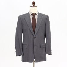 Canali 42L Gray Sport Coat Blazer Jacket Striped 2B Wool