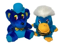 Lot - 2 Vintage Cloud 9 Dan Brechner 7" Stuffed Plush Bear Duck Blue Yellow HTF