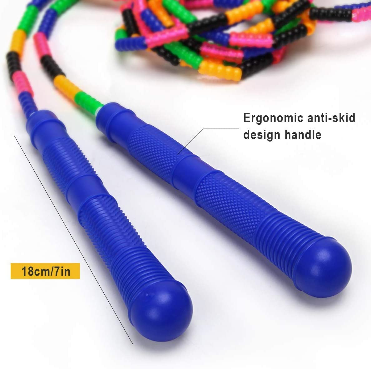 16 FT Long Jump Rope(2 PACK), Double Dutch Jump Rope, Soft Beaded