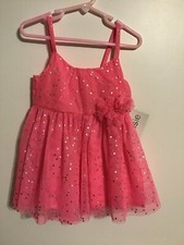 Kenzie Pink w/Silver Dots Dance or Dress up Dress W/ bow size 2