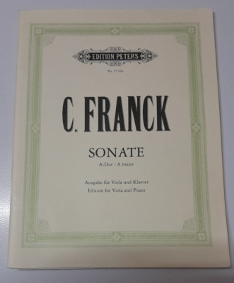 Sonata in A Major for Viola and Piano by C. Franck (sheet Music)