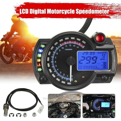 15000rpm Motorcycle Universal Digital Speedometer Tachometer Odometer Ga.cf