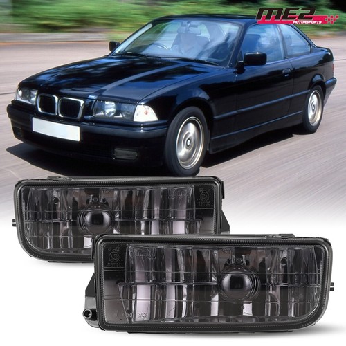 Pair For 9298 Bmw 3 Series E36 M3 Fog Light Bumper Smoke Lens Assembly