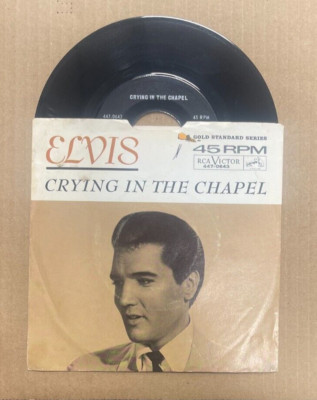 ELVIS PRESLEY RCA VICTOR 45 W/ PIC SLEEVE CRYING IN THE CHAPEL/I BELIEVE 0643
