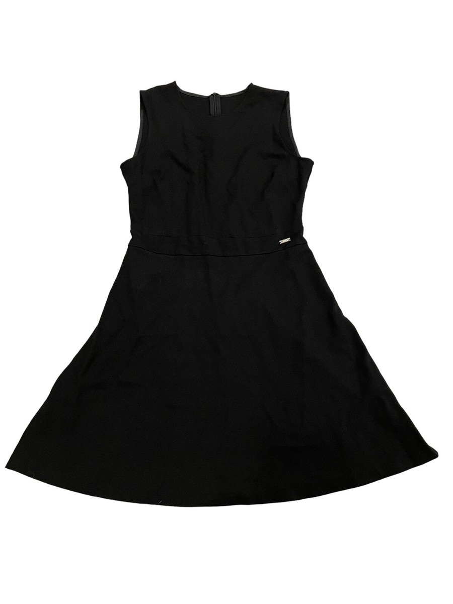 Armani Exchange A/X Size Small Black Fit & Flare Dress, Zips In Back, EUC