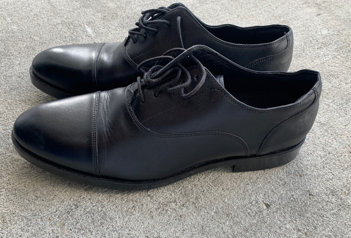 Cole Haan Shoes Mens 10 Black Leather Grand OS Oxford Cap Toe Slip On Dress Amazon.com | Cole Haan Men main image 3