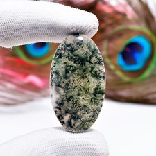 Natural Moss Agate Oval Shape Cabochon Loose Gemstone 35 Ct. 38X22X5 mm CG-146