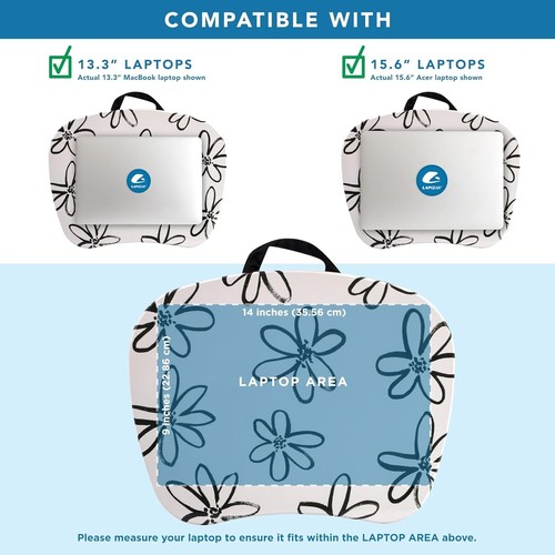 Chic Portable Lap Desk with Cushion - Ideal for 15.6" Laptops, Fun Floral Design - Afbeelding 5 van 9