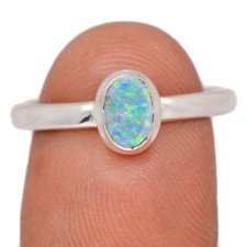 Natural Australian Opal 925 Sterling Silver Ring Jewelry s.8.5 CR67392
