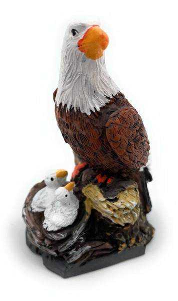 Polyresin Figur Adler Mit Baby WeißKopfseeadler Tier Dekofigur Aus Polyresin-image